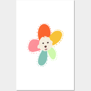 Sunshine Rainbow Flower Dog Posters and Art